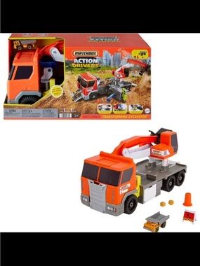 Match Orange & Gray Transforming Excavator Truck Playset